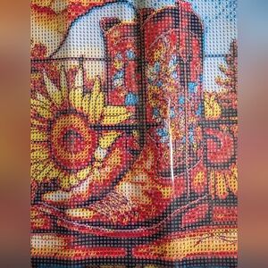 Cowboy Boots Western Diamond Art Painting Kit 30x30cm Round Drills 16 Color New